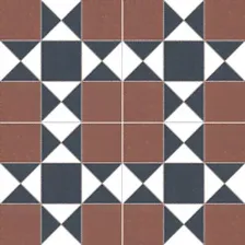 Напольная плитка Dualgres CHIC COLLECTION Cardiff Burdeos 45x45 бордовая / черная / белая глазурованная матовая пэчворк