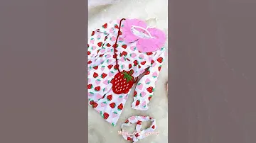 Strawberry Baby girl hamper set #babygirlcutedress #strawberrybabyset #babygirldress