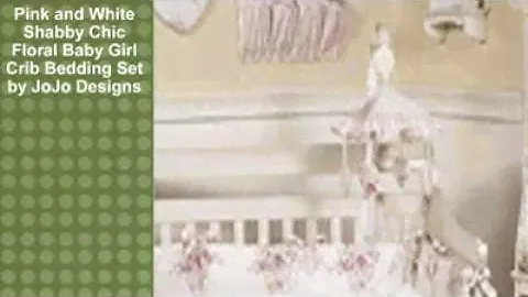 Pink and White Shabby Chic Floral Baby Girl Crib Bedding Set