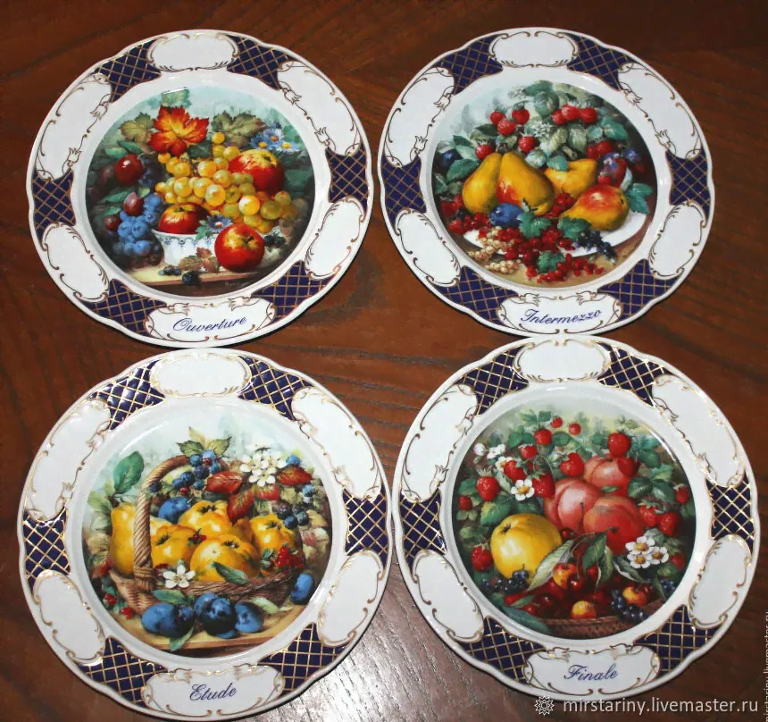 Chic set of plates "Fruit Quartet", Schirnding, Herm-0