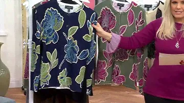 Susan Graver Printed Button Front Sweater Cardigan on QVC