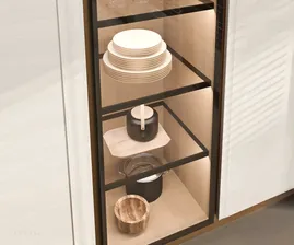 Кухня Solferino Italian Chic черного цвета, цвет бронза, светлый шпон, темный шпон